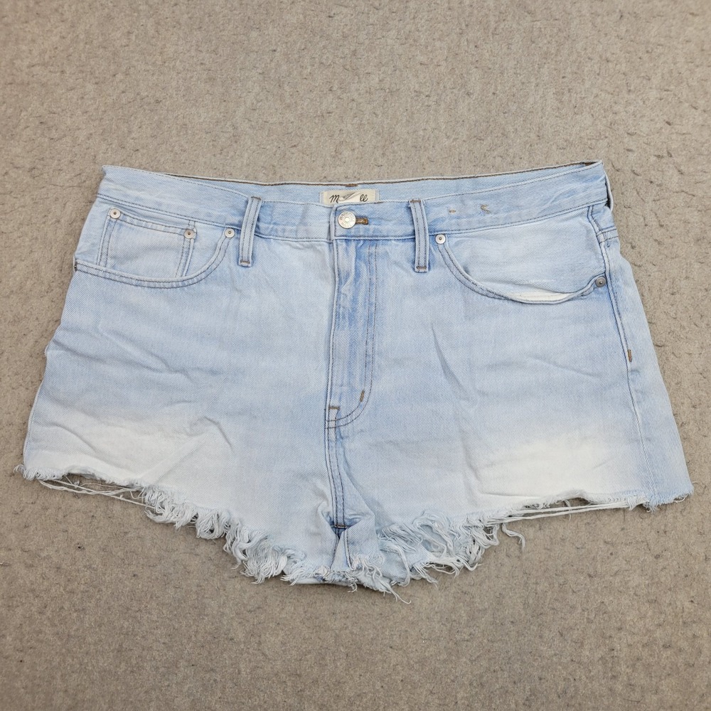 Madewell Relaxed Denim Shorts Womens 32 Blue Light Wash Denim Cut Off Bermuda